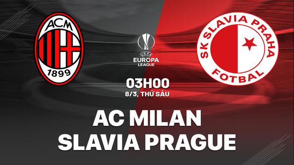 AC Milan vs Slavia Praha 3h00 ngày 8/3 (Europa League 2023/24) Europa League hứa hẹn là trọng tâm của AC Milan từ giờ đến cuối mùa giải 2023/24 khi mà đội bóng thành Milano coi như hết cơ hội vô địch Serie A bởi người hàng xóm Inter Milan quá xuất sắc (đổi lại AC Milan đang khá vững vàng trong Top 4) cũng như đã bị loại khỏi Coppa Italia. Hãy đến 789BET cá cược bóng đá để biết thêm thông tin nhé .