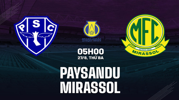 Nhận định bóng đá Paysandu vs Mirassol 5h00 ngày 27/8 (Hạng 2 Brazil 2024). Hãy đến 789BET cá cược bóng đá .